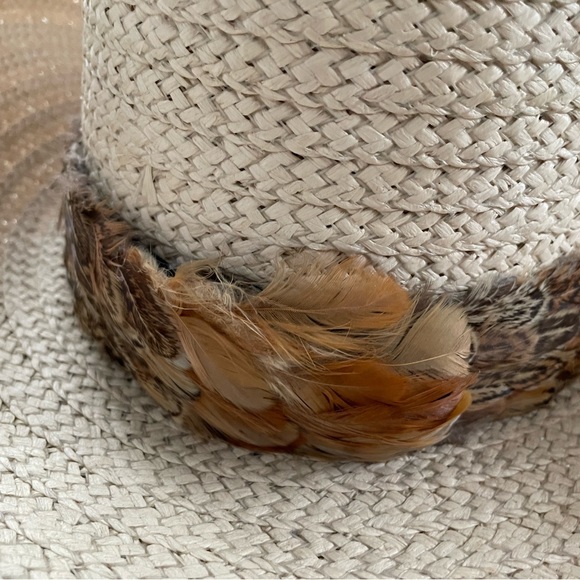 Cowboy Western Mens Hat with band made of real feathers size 7 1/2 vintage - Picture 4 of 4